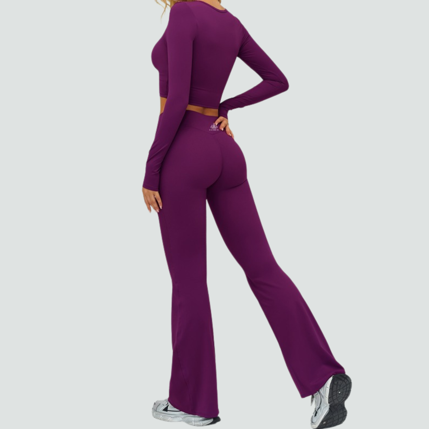 Lila Langarm-Set