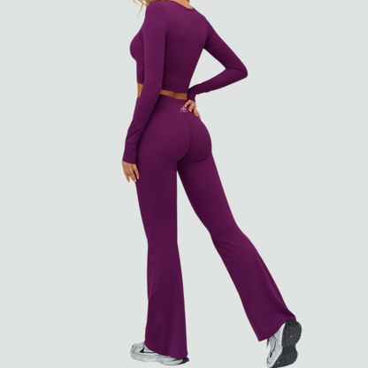 Lila Langarm-Set